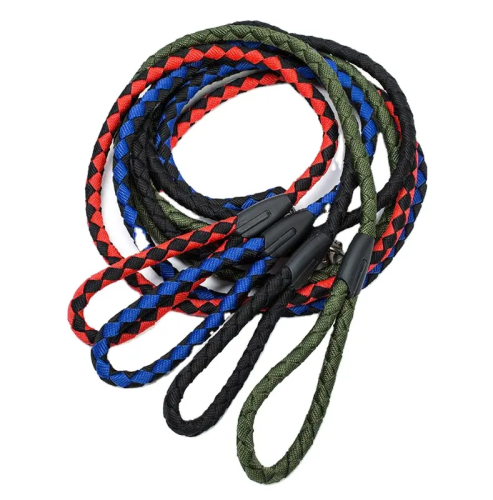 smycz dla psa zielona pleciona