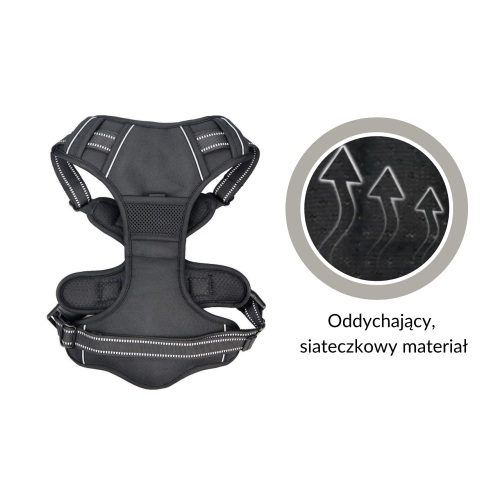 Szelki dla psa czarne z uchwytem TAILUP