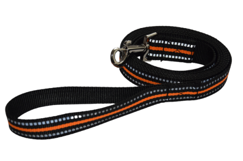 Smycz dla psa czarno pomarańczowa