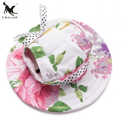 Kapelusz dla psa w kwiaty