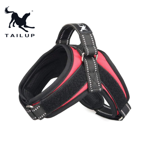 Szelki dla psa czarno czerwone Tailup