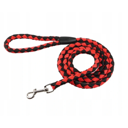 Smycz pleciona czerwona