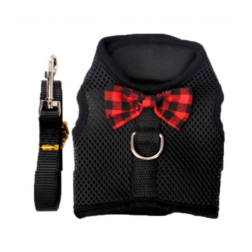 Szelki dla królika czarne ze smyczą