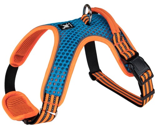 szelki dla pa niebiesko pomarańczowe