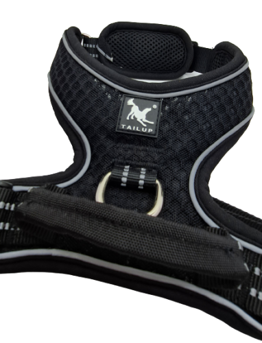 szelki dla psa czarne z rączką